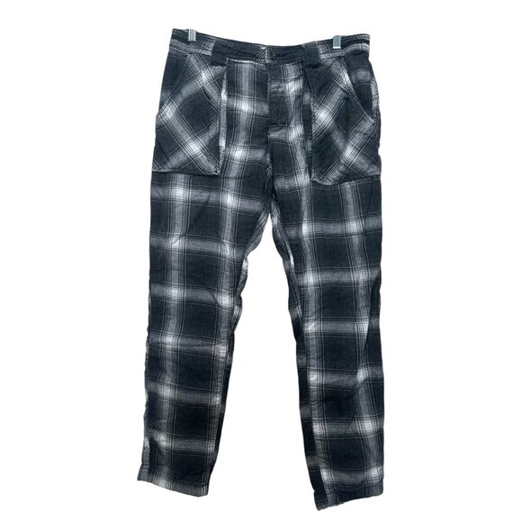 Free People Plaid Academia Rockstar Utility Pants Women 6 Black Y2K Grunge Lined - Picture 2 of 14